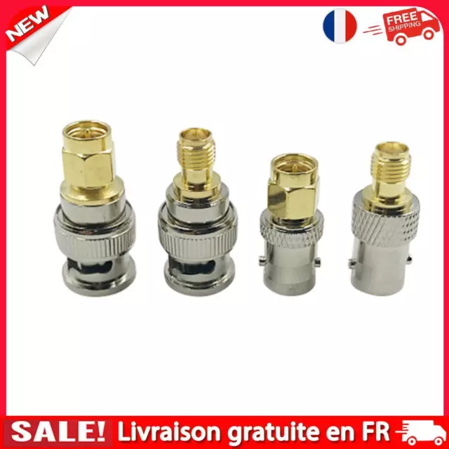 FR- 4pcs BNC Female to SMA Male Connectors Type RF Connector Adapter Converter