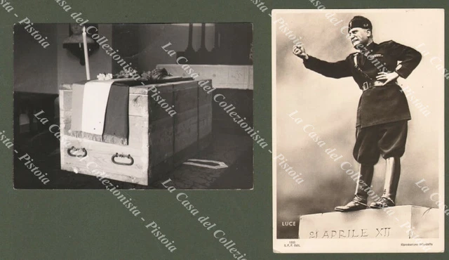 Mosalin 2 MUSSOLINI. 2 CARTOLINE d'epoca del 1937 e 1957 EUR 12,00 - PicClick IT