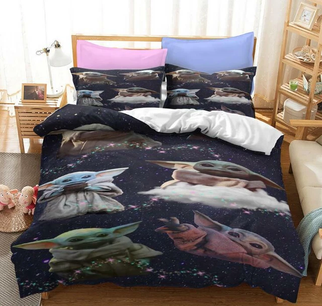 MASTER YODA CUTE Baby Quilt/Doona/Duvet Cover Single/Double/Queen/King Bed Set EUR 38,59