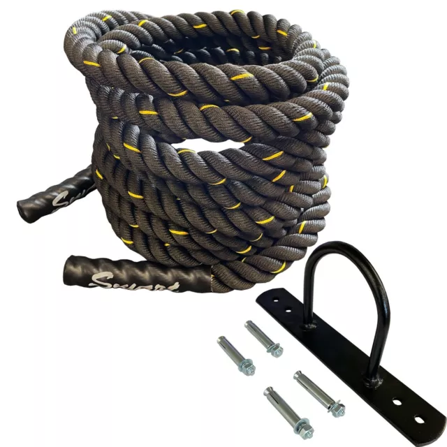 POWER FITNESS BATTLE Ropes 12 metre x 38mm Heavy Duty Gym Workout