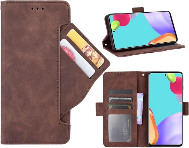 Wallet Case 5 Card Slots Leather Wallet -Samsung Galaxy A52 4G/A52 5G-Dark Brown
