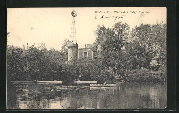 CPA Butry, Moulin a Vent Pilter 1906