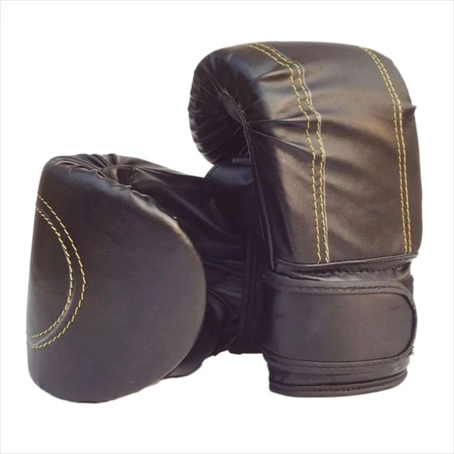 PU Leather Boxing Gloves Black Fighting Training Glove Boxing Gloves Men  Adult