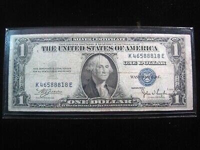 USA $1 1935-C K46588818E # Lucky Money SILVER CERTIFICATE Blue Seal Dollar