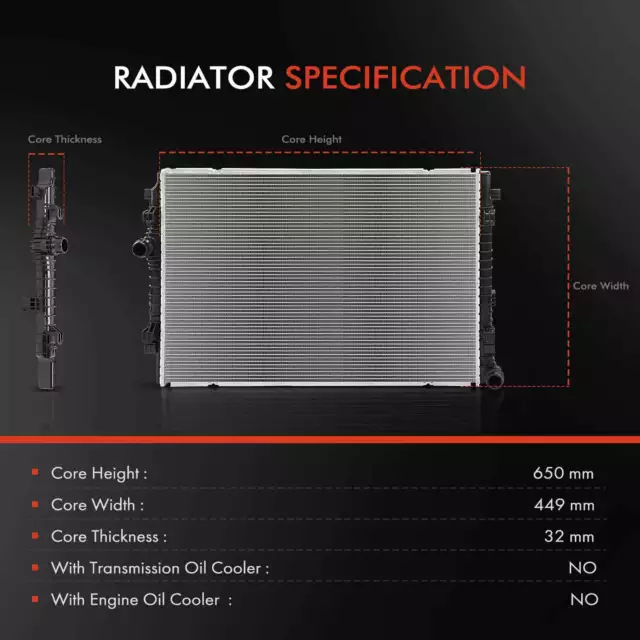 Engine Cooling Radiator for Audi A3 TT VW Golf VII Passat B8 Skoda Octavia III 3
