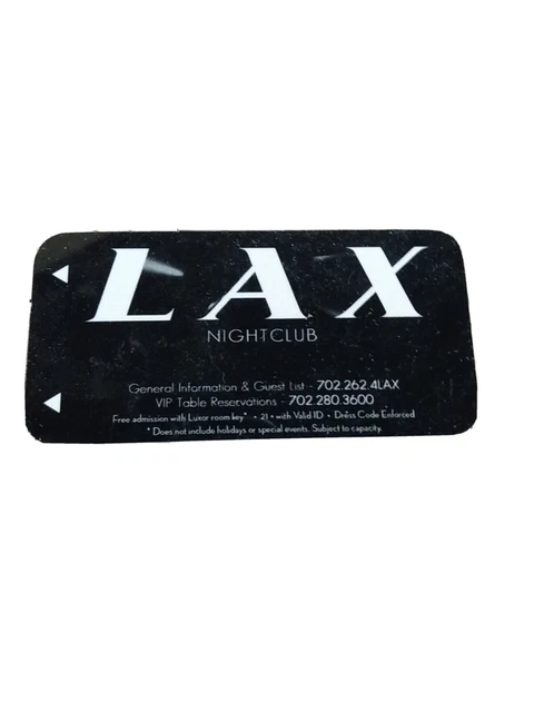 LAX Nightclub At The Luxor Hotel Room Key