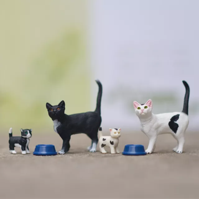 1:6TH Scale Dolls House Miniature White Black Pet Kitten Decor Accessories 11.5"