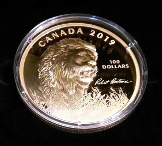 Kanada 10 oz Canada Into The Light Bateman 2019 Silber 100 Dollars PP Gold Lion