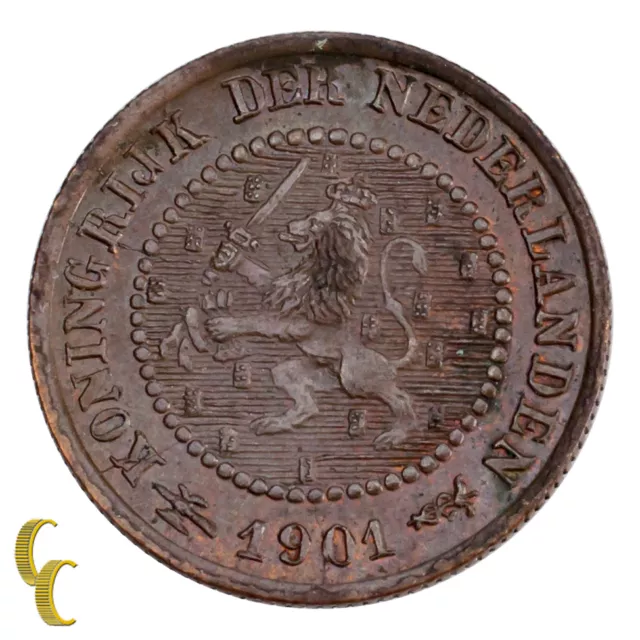 1901 Niederlande 1/2 Cent Münze Au Zustand Km #109.1