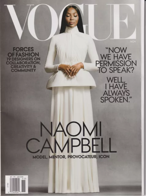 Vogue November 2020 Naomi Campbell - Model, Mentor, Provocateur, Icon  (Magazine