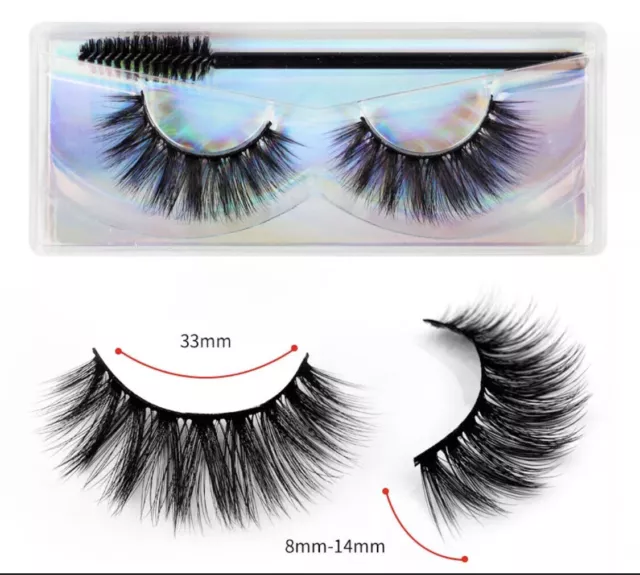 3D Mink False Eyelashes Black Long Thick Strip Makeup Beauty Fake Lashes UK