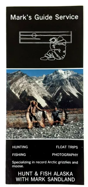 1980s Anchorage Alaska Mark's Guide Service Hunting Fishing Vintage Brochure AK