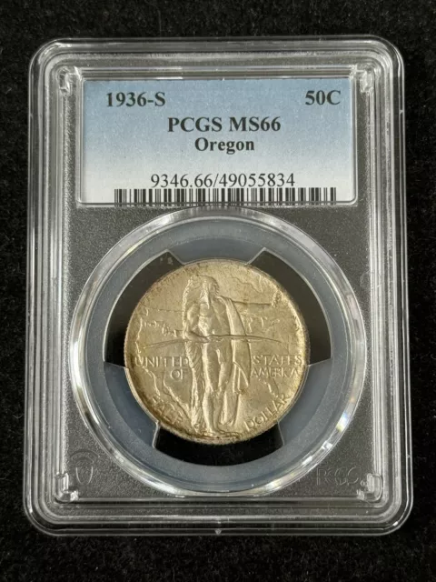 Oregon Commemorative Silver Half Dollar 1936-S MS66 PCGS