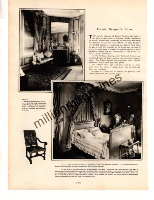 1921 Frieda Hempel's Home 2 pgs with 7 photos Original Print from Theatre - Rare