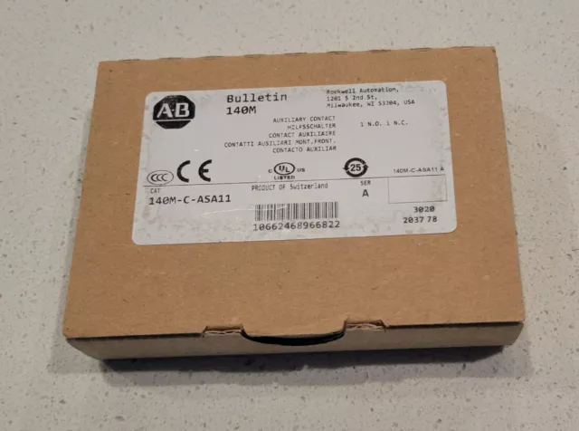 New Allen-Bradley 140M-C-ASA11 Auxiliary Contact