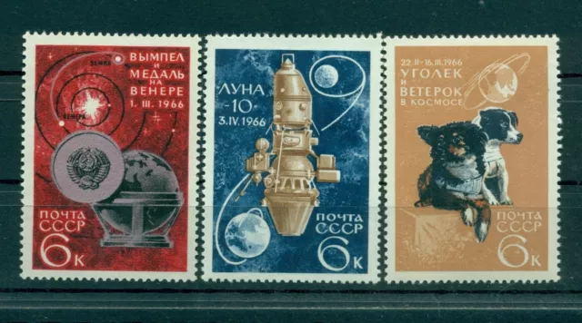 Russie - USSR 1966 - Michel n. 3238/40 - Succès de la recherche spatiale (I)