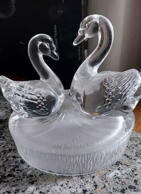 RCR, Crystal, Pair of Swans, Paperweights, Wedding, Figurines, Ornaments Gift