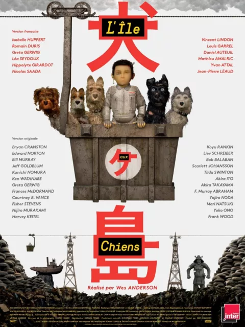 Affiche de cinéma L’ÎLE AUX CHIENS (2018) grand format 160x120cm poster PLIÉ