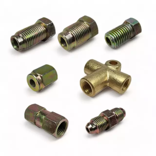 Bremsrohrmuttern & -verbinder Stecker Buchse kurz lang Vollgewinde 3-Wege M10 M12