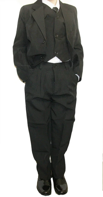 Bambini Pantaloni di Tuta 5 Pz. Camicia Gilet Cravatta Blazer per Party Nero 104