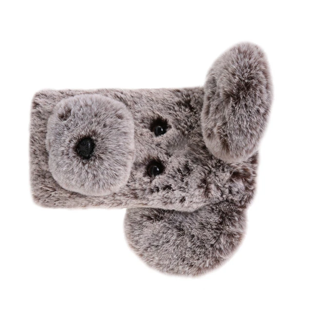 Coque pour téléphone à motifs en peluche douce Mignon hiver de mode Garder 9