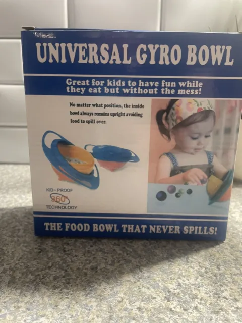Baby Anti Spill Bowl 360 Rotate Universal Gyro Gravity Kids EatingTraining Cup