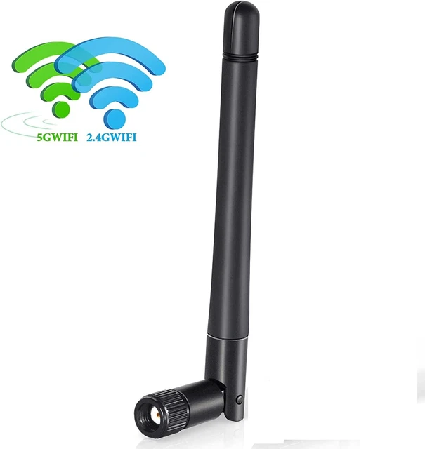 Antenne WiFi Bi-Bande 5GHz 5.8GHz 3dBi MIMO RP-SMA Mâle récepteur ordinateur usb