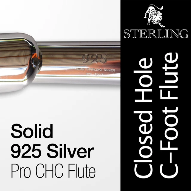 Solid 925 Silver CHC Flute • STERLING Closed Hole C Flute • 16 keys • Brand New