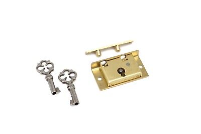 Half Mortise Lock Chest Jewelry Humidor Box Lock Cabinet Lock Solid Brass 2 Keys