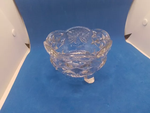 VINTAGE CUT GLASS FOOTED SUGAR/BON BON DISH 5"/3" Approx.