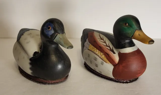 Set of 2 Vintage Porcelain Lint Remover Ducks by Jasco