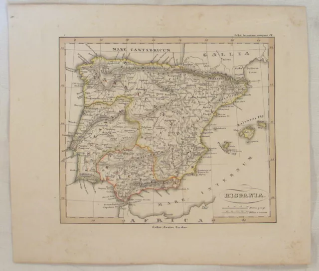 SPANIEN Portugal Original Landkarte um1880 Balearen MADRID Porto Lissabon Basken