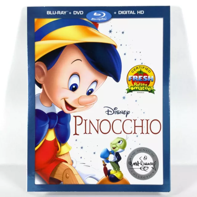 Walt Disney's - Pinocchio (Blu-ray/DVD, 1940, Inc. Digital) Brand New w/ Slip !