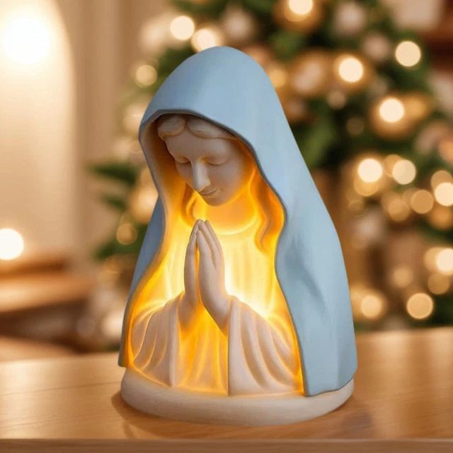 Lampe 3D Vierge Marie Religion Décoration Catholique Chrétien Christ, Idée Cadeau Homme Femme Objet Vierge Marie Religion Veilleuse LED Déco Chambre, Idee Cadeau Homme Femme Original
