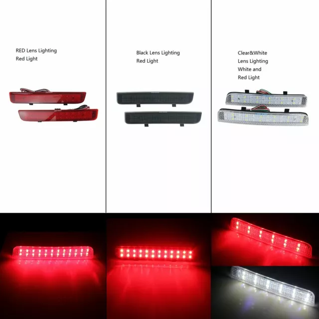 2 LED Rear Bumper Reflector Tail Brake Light For Range Rover L322 Freelander LR2