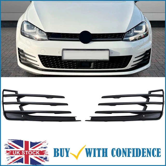 VW Golf Mk7 GTI/GTD Front Bumper Fog Grille Matte Black Pair Left/Right 2013-17