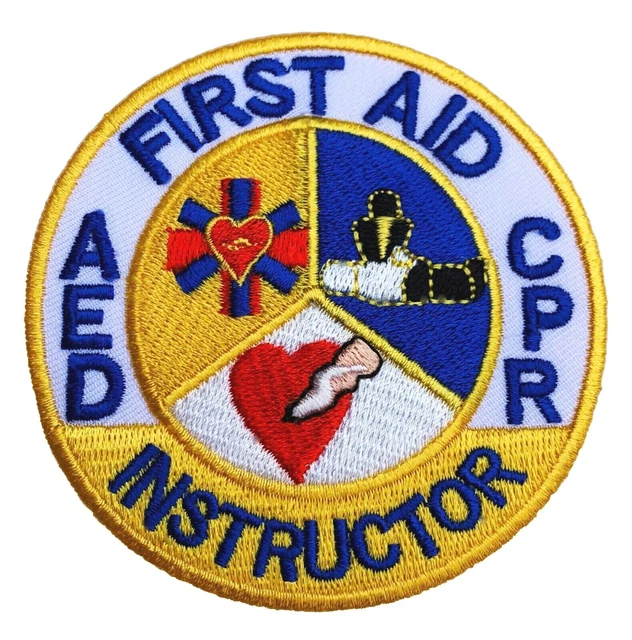 FIRST AID CPR & AED Instructor Patch (3 Inch) Iron-on Badge Medic ...