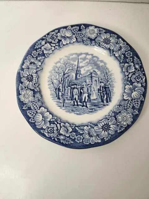 Liberty Blue, 7” SaladDessert Plate Of Christ Church, Staffordshire/England