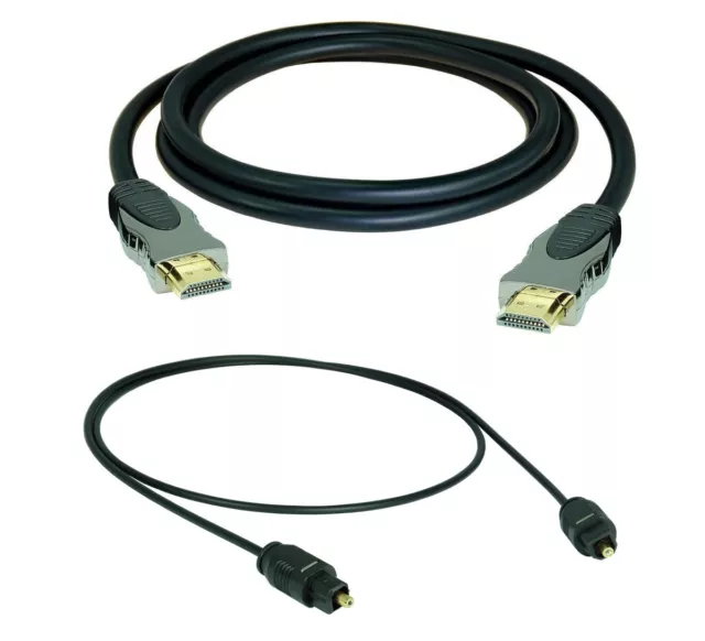 1m Premium Câble HDMI Haute Vitesse +1m Câble Numérique Optique Toslink HQ001