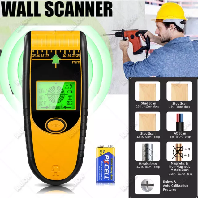 7 in 1 Wand Scanner Leitungsfinder Kabeldetektor Strom Holz Metall Ortungsgerät