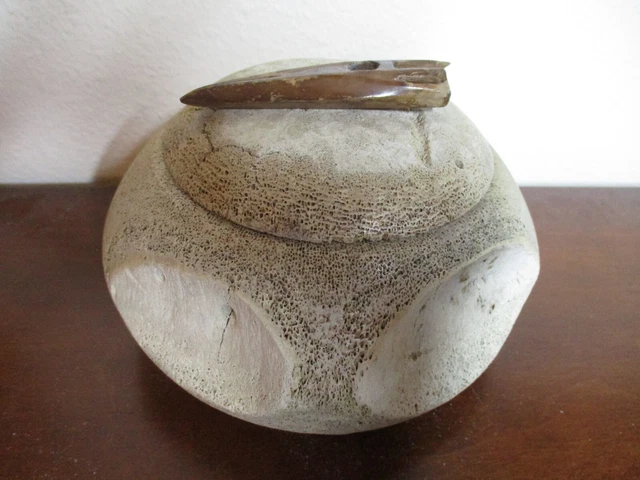 Exceptional Large Bowl by Chuck Leake. Alaska. Inuit. Eskimo. Carve. porous