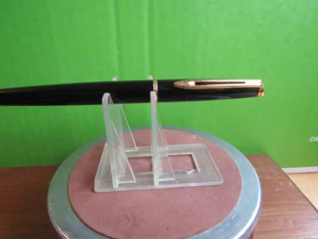 Waterman Vintage Fountain Pen Cartridge Black Gold  Tone Trim Nib Paris F