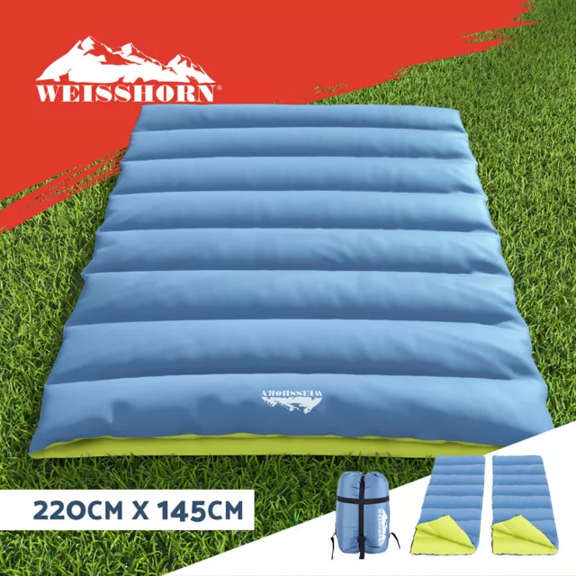 Weisshorn Sleeping Bag Double Bags Thermal Camping Hiking Tent Grey -5°C