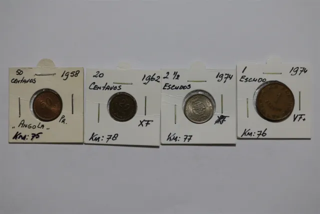 Angola - 4 Colonial Coins Lot B49 #1290