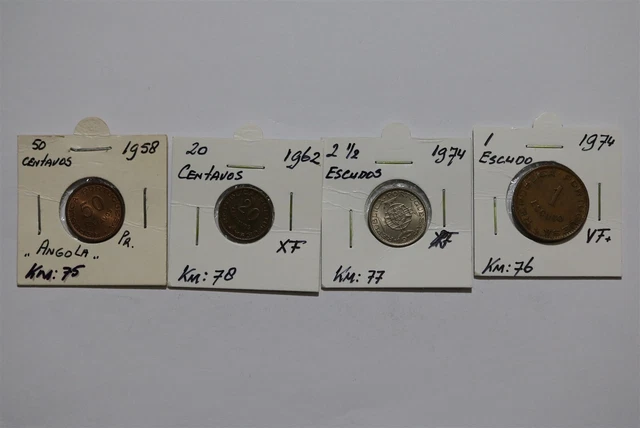 Angola - 4 Colonial Coins Lot B49 #1290