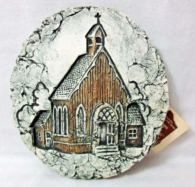 Wall Plaque CHURCH With Mt. St. Helen's Ash by Stan Shapes of Clay Graham, WA