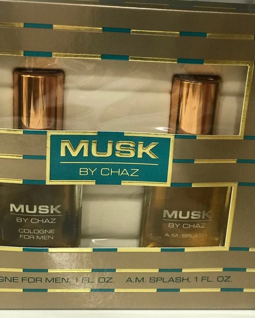 Vintage Musk By Chaz GIFT SET(Cologne For Men 1 fl. oz & A.M Splash 1 fl. oz)