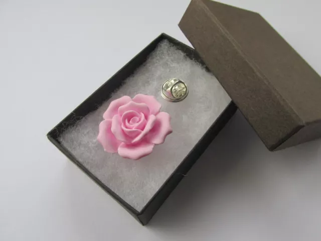 Handgefertigte Fimo wunderschöne hübsche rosa Blume Brosche Pin Geschenkverpackung - Mama Tante Nan