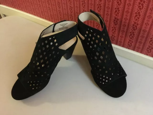 NEW ADRIENNE VITTADINI 6.5  Open Toe Cut Out Dress Black Sandal