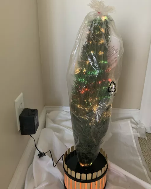 Vtg Kurt Adler Fiber Optic Christmas Tree 32 inch Color Changing In Original Box